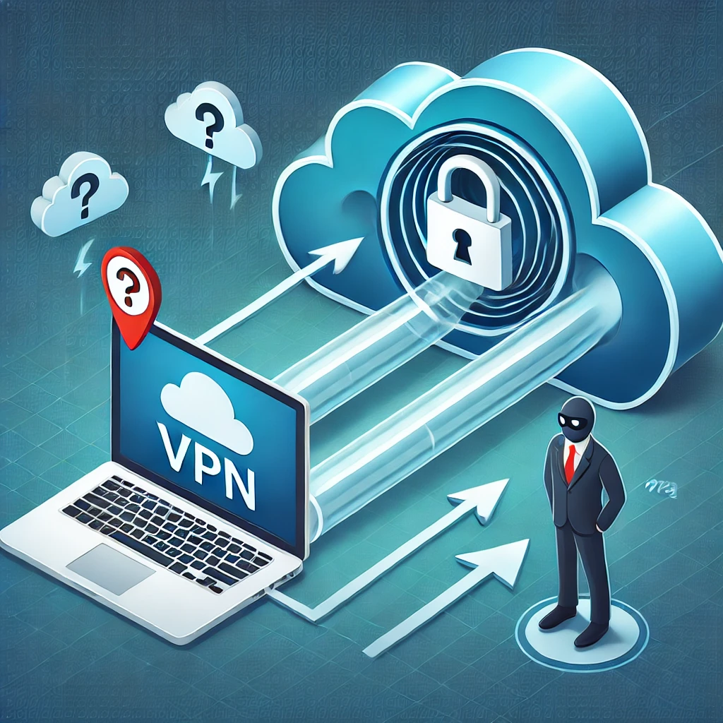 A VPN protecting a persons laptop from hackers